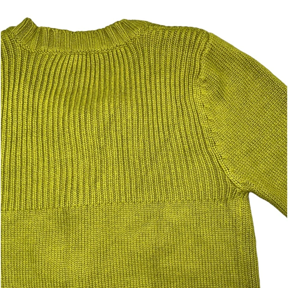 Chartreuse Knit Cardigan Sweater Small Green - Picture 9 of 16